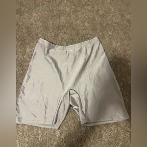 silver gray biker shorts